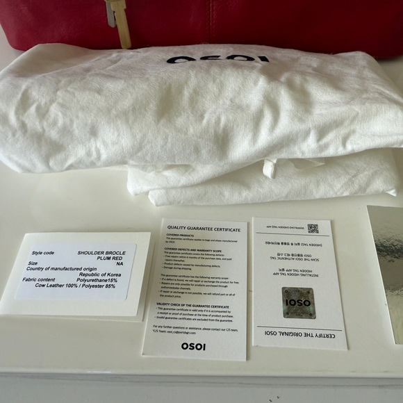 New OSOI Red Leather Brooke Bag Handbag - Picture 3 of 11